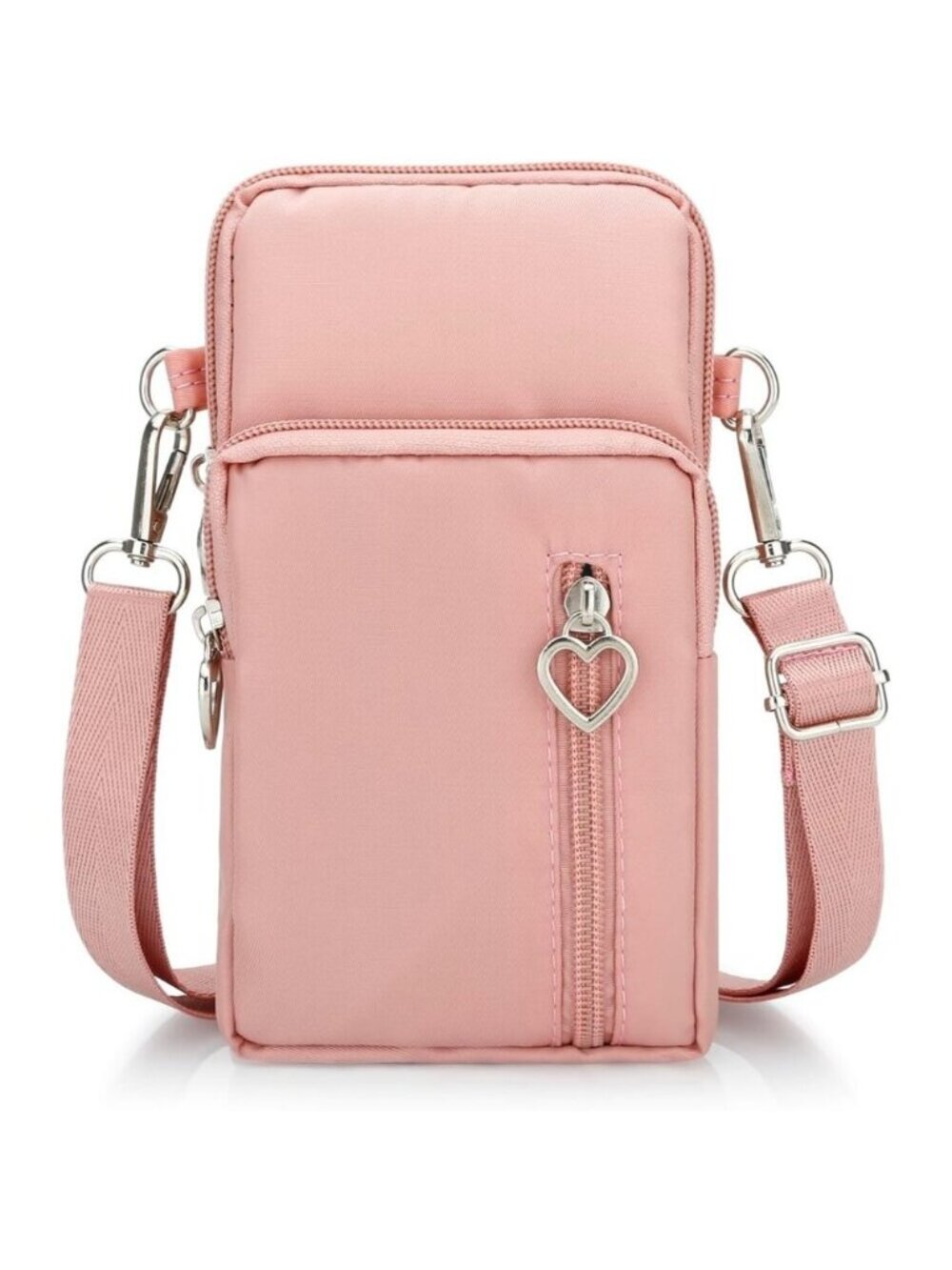 Women's Pink Small Cell Phone Purse Crossbody Wallet Single Shoulder Bag